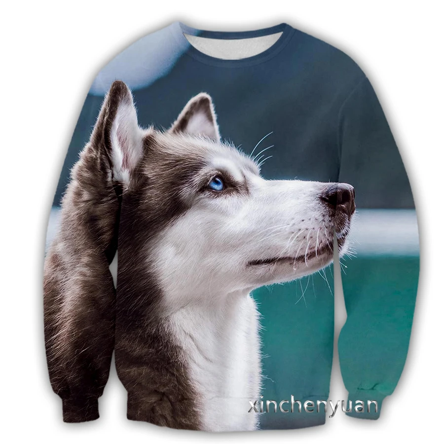 

phechion New Fashion Men/Women Animal Husky Dog 3D Printed Long sleeve Clothing Casual Sport Streetwear Pullover S41
