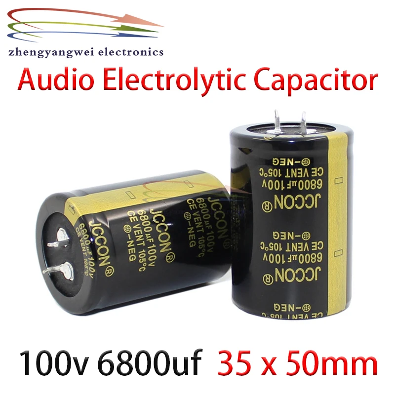 

10pcs 35x50mm 100v 6800uf black Audio Electrolytic Capacitor For Hifi Amplifier Low