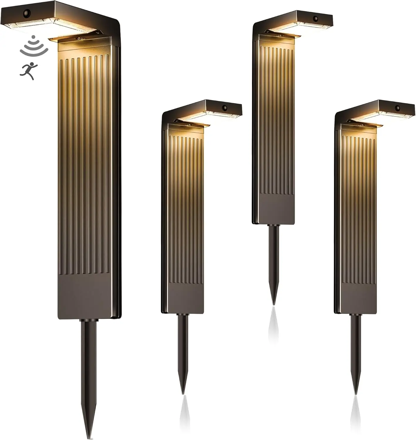 Yard Lamps Heavy Metal 9in Solar Torch Flicker Flame Fall Green