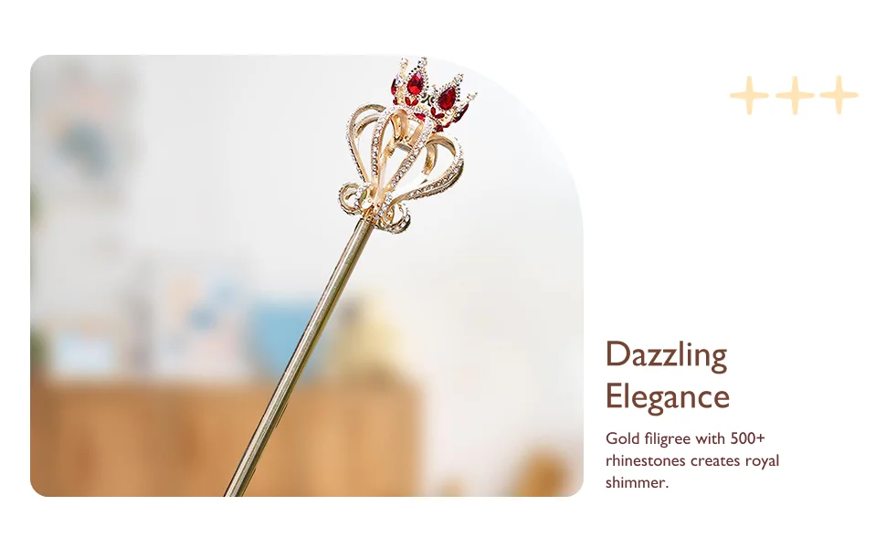 Varitas de princesa, cetro de diamantes de imitación, accesorios de juego de rol, cetro brillante para varitas mágicas de Reina