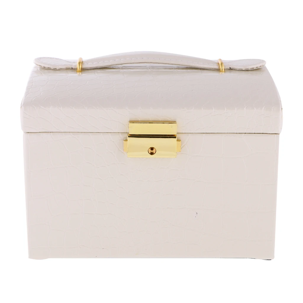 

Large PU Leather Travel Bag Jewellery Display Case Holder Storage Box Organizer