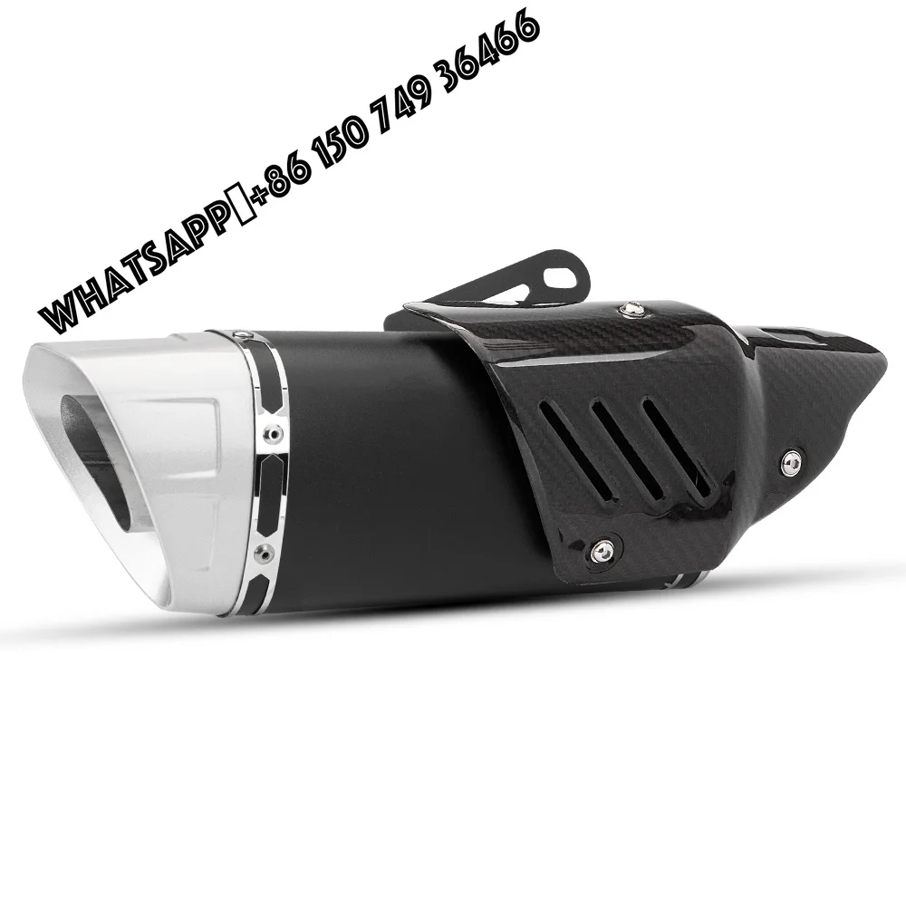 K10 Motorcycle Exhaust Muffler Pipe 38-51mm Inlet - Universal With Ture Carbon Cover for S1000RR Z400 R3 Z900 CBR650 S1000RR R1