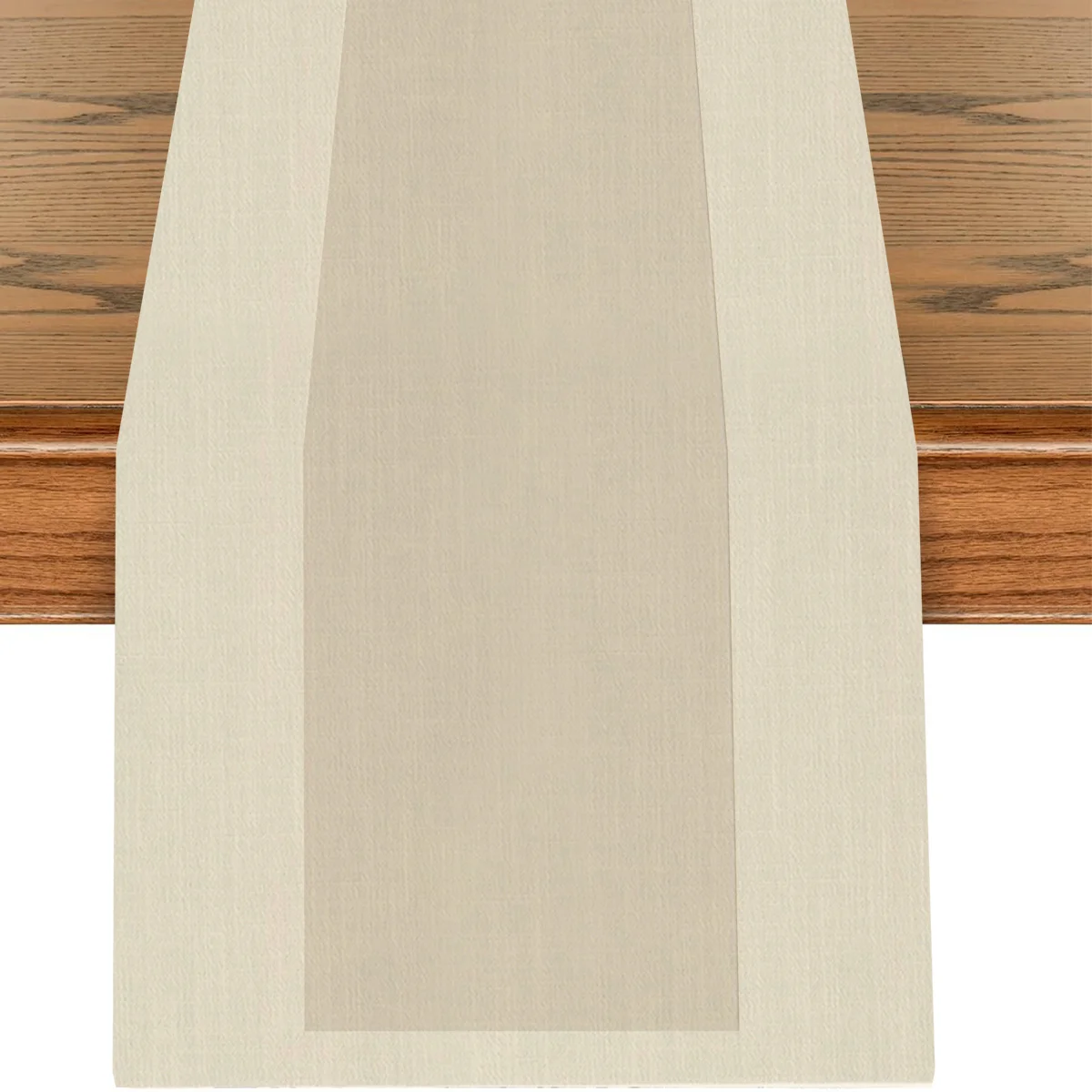 Schlichter, einfarbiger Beige-Tischläufer – weiche, natürliche, ruhige, minimalistische Dekoration für alltägliches Zuhause, Feiertags-Esstisch