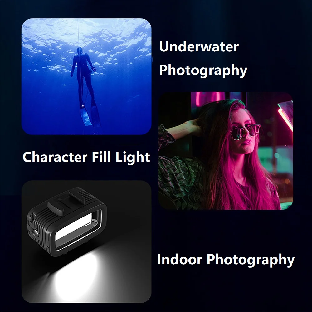 Mcoplus 40m/130ft Impermeabile Subacquea immersione LED luce di riempimento fotografia luce per Canon Nikon GoPro 10 9 8 6 5 4 action Camera