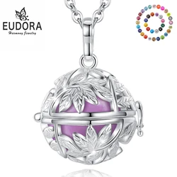 Eudora 18mm Harmony Ball Chime Bell Pendant Tree of Life Leaf Cage Pregnancy Bola Angel Caller Necklace for Baby Women Gift