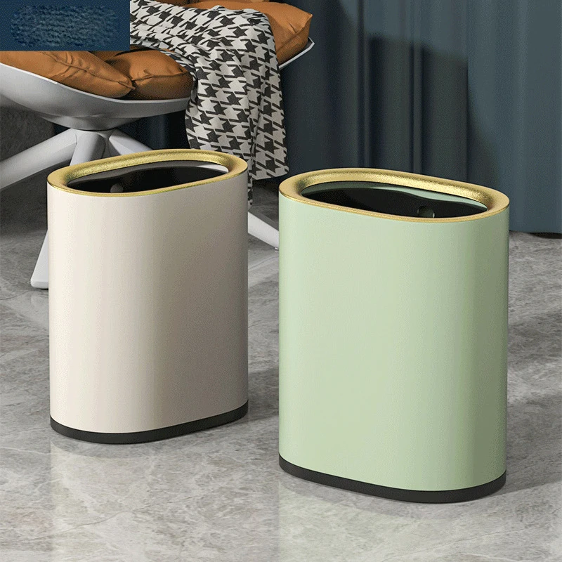 Uncovered Narrow Slit Trash Can Stainless Steel Household Bedroom Living Room Creative Toilet Hotel 6L/9L Garbage Waste Bin ZC73