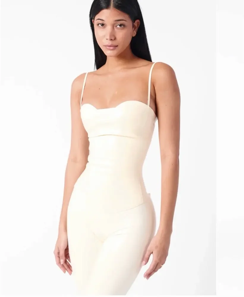 

Pure Latex Rubber White Bodysuit Set Cosplay Catsuit Outfit Jumpsuit Without Zipper 0.4mm S-XXL