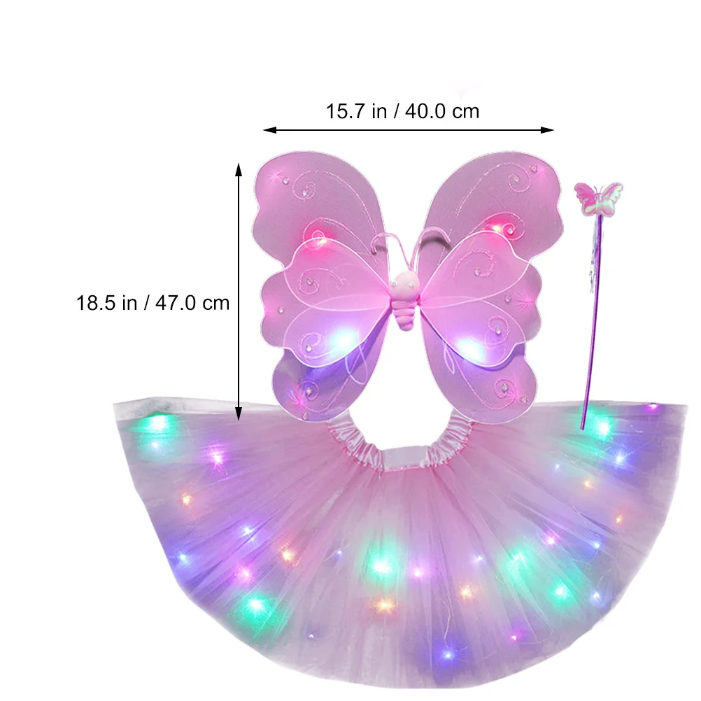 Crianças Light Up Headband Roupas, Acessório do traje Set, Vestido, Menina Roupas