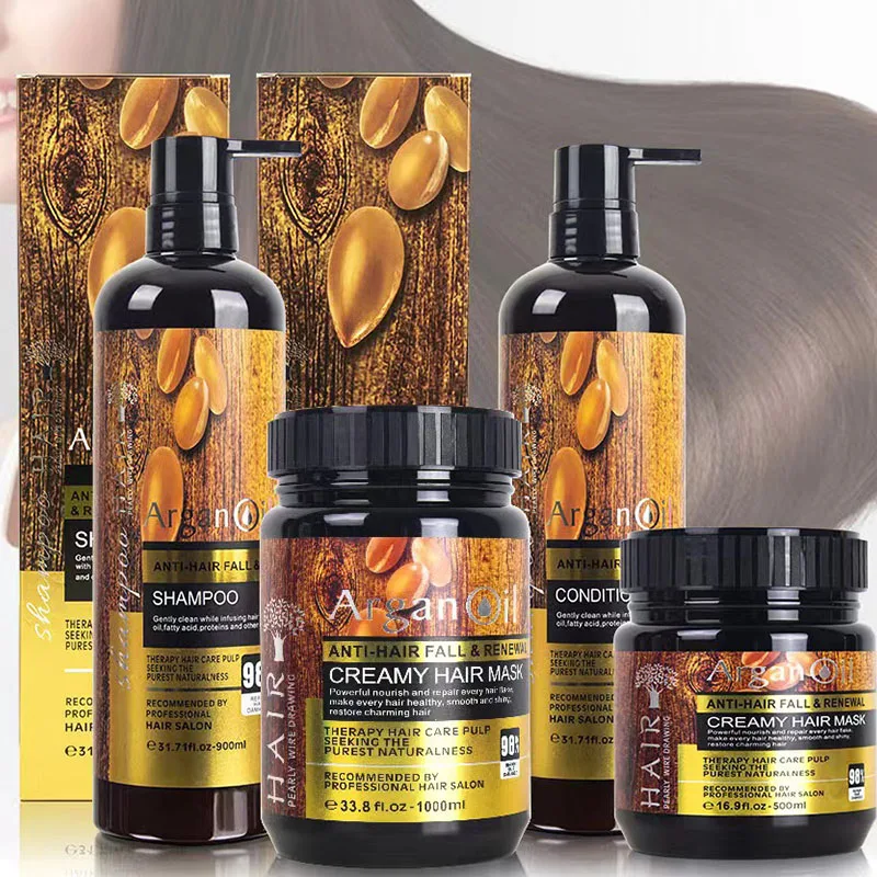 

Argan Oil Wash Kit Softening Shampoo Deep Cleansing Anti-Dandruff Oil Control Repair Damaged nourishing Hair care