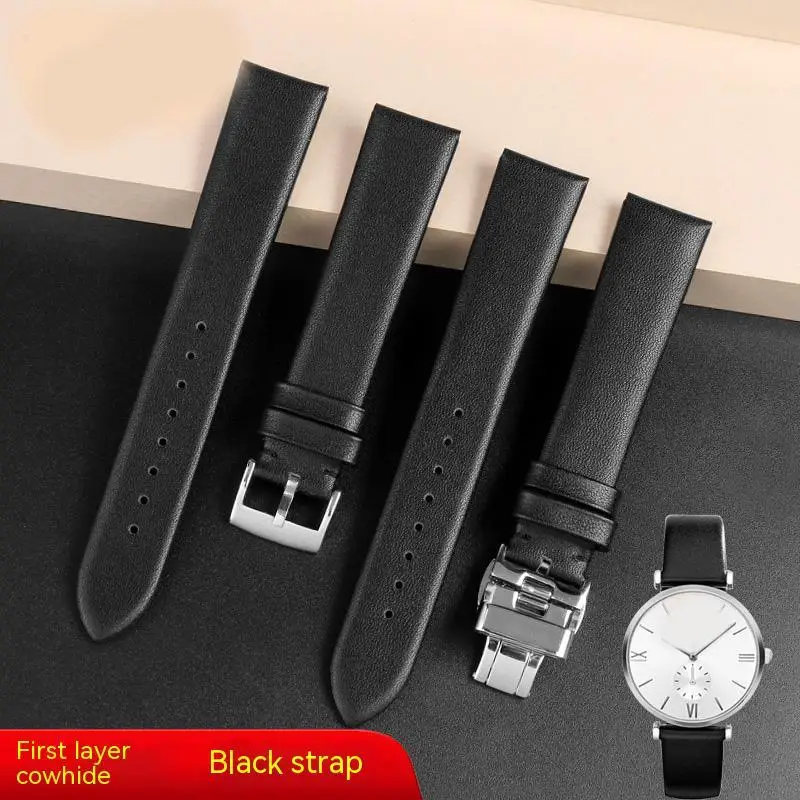 Calfskin Leather Strap For Armani AR1674 AR1675 AR1676 AR1819 Cowhide Watch Band 18mm Universal  Butterfly Buckle