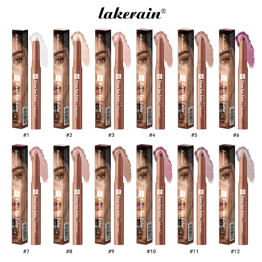 Lakerain Lidschattenstift, langlebig, wischfest, Liner-Stift, Textmarker, glatte, cremige Textur, Lidschatten-Stick-Make-up