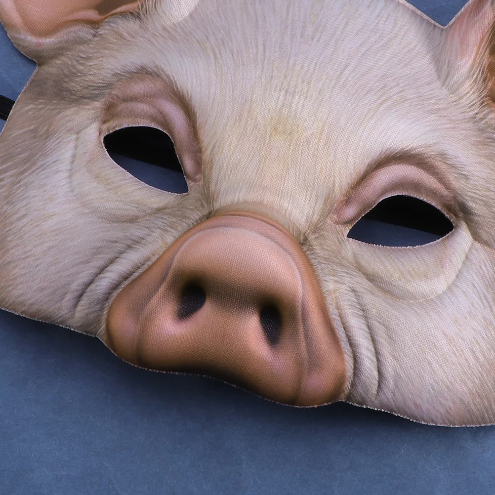 

2Pcs Half Face Animal Pig Mask Lightweight Festival Party Mask Halloween Masquerade Dancing Ball Cosplay Accessories