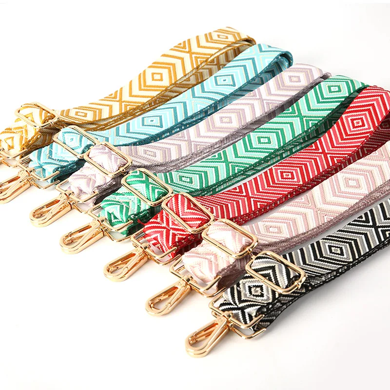 New Color Embroidered Shoulder Strap Crossbody Shoulder Bag Strap Adjustable Replacement Strap Creative Bag Parts Accessories