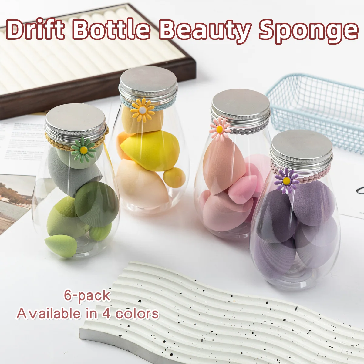 El huevo de maquillaje biselado con forma de gota de agua se puede utilizar húmedo o seco, adecuado para una variedad de maquillaje base no absorbe el polvo ni frotar barro