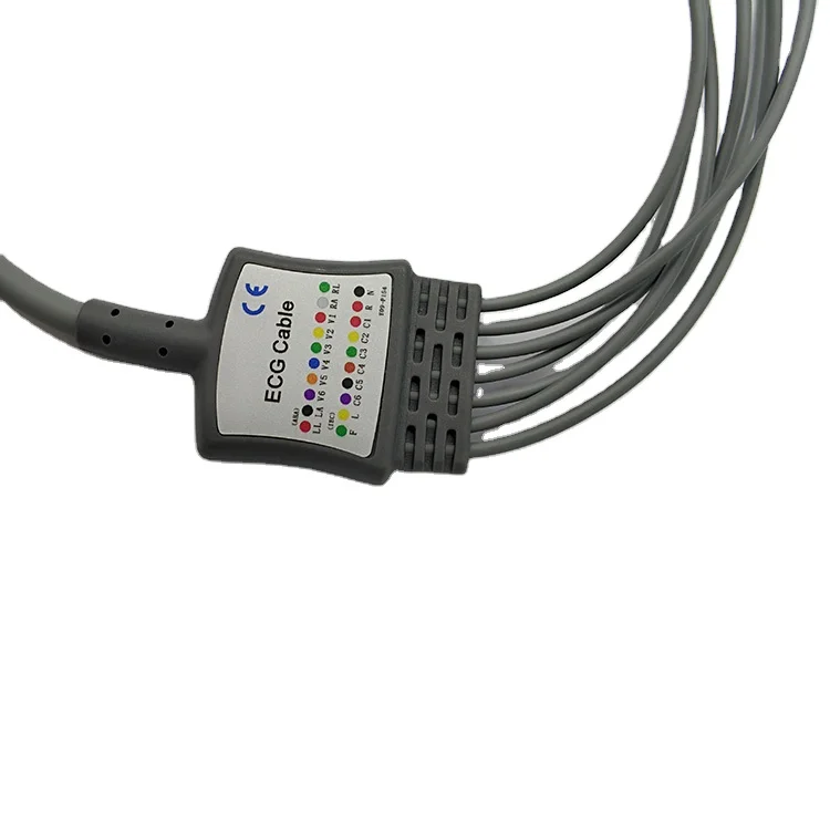 HDMI DMS 300-3A 7 Leadwires Holter ECG Cable 19 Pin With Snap Type IEC