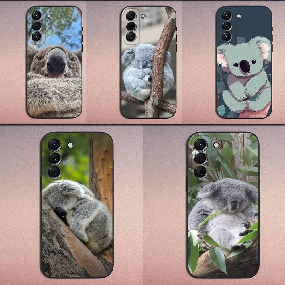 

Cute Cartoon Koala Phone Case For Samsung Galaxy A20,A21s,A22,A31,A32,A52,A53,A72,73,A80 Soft Black Cover
