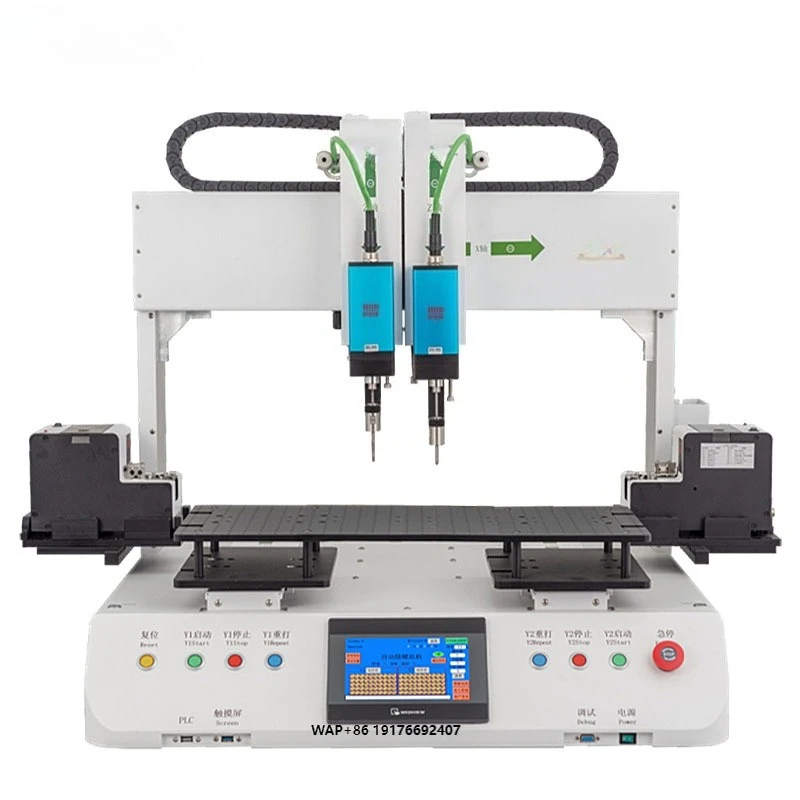 High Speed Dual Spindle Desktop Automatic Screw Driving Robot 5 Axis Servo Electric Screwdriver Machine With Double Feeder
