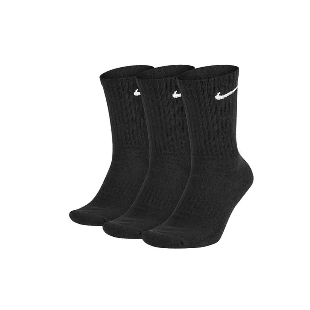 Nike Mid-Length EVERYDAY CUSH CREW 3PR Quick Dry Training Socks 3 Pairs Fall/Winter Support Socks