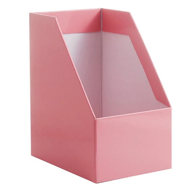 Kraft Paper Magazine Rack Bookend Large Book Stand File Holder Foldable Documents Organizer Office Storage Rack-A73M