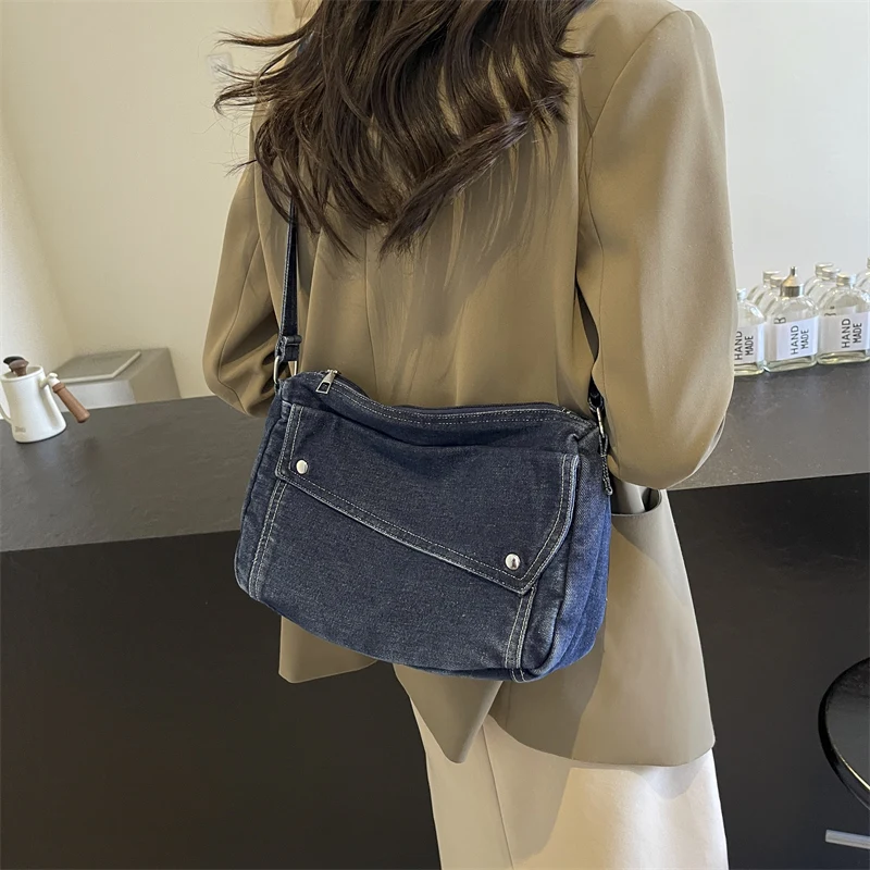 Denim Women\'s Bag Designer Luxury Bag New Jeans Handbags Canvas Shoulder Cross Bag Shopping Messenger Bag Y2K Eco Bag Korean Ins