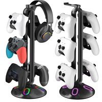 FEB-Gaming RGB Headphone Stand,Controller Holder- Headset Stand with 2 USB Charging Ports and 3.5Mm &