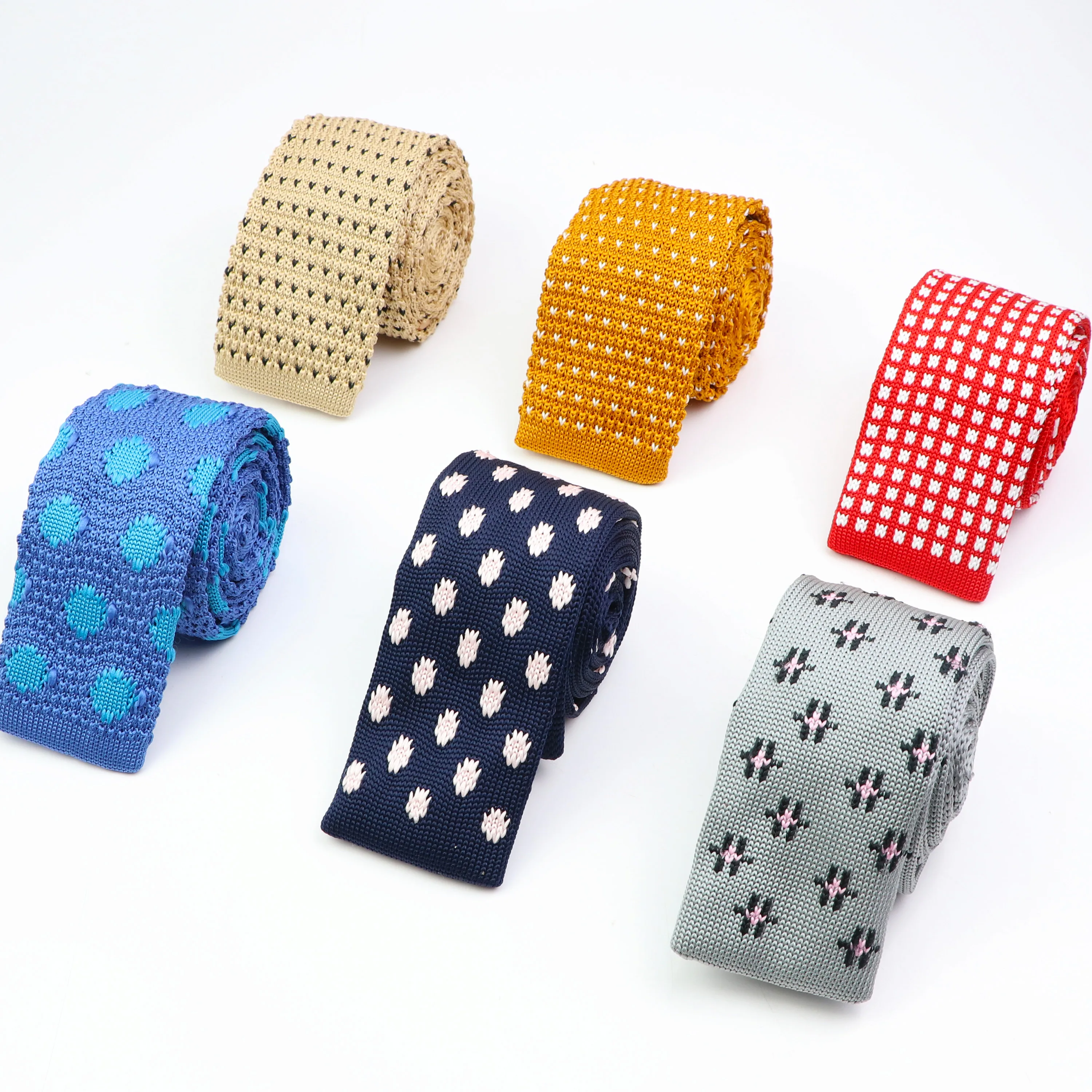 

Мужской Ретро галстук с волнистым узором однотонный Классический 6 см узкий тонкий плоский Вязаный Галстук