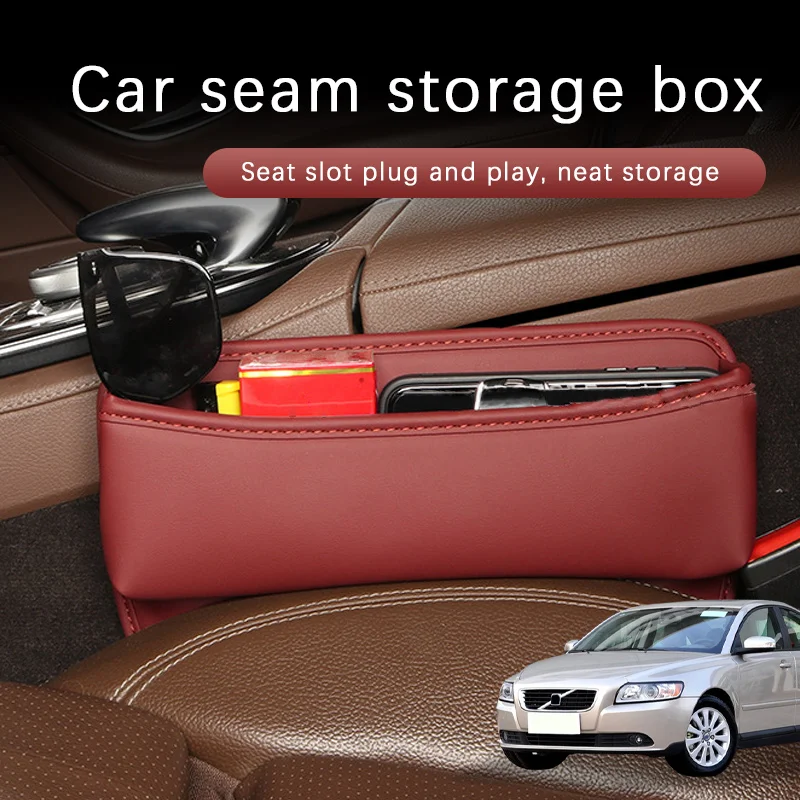 

Car Seat Gap Storage Box Driver Front Auto Seat Gap Filler Organizer Wallet Keys Card Storage Box For Volvo S40