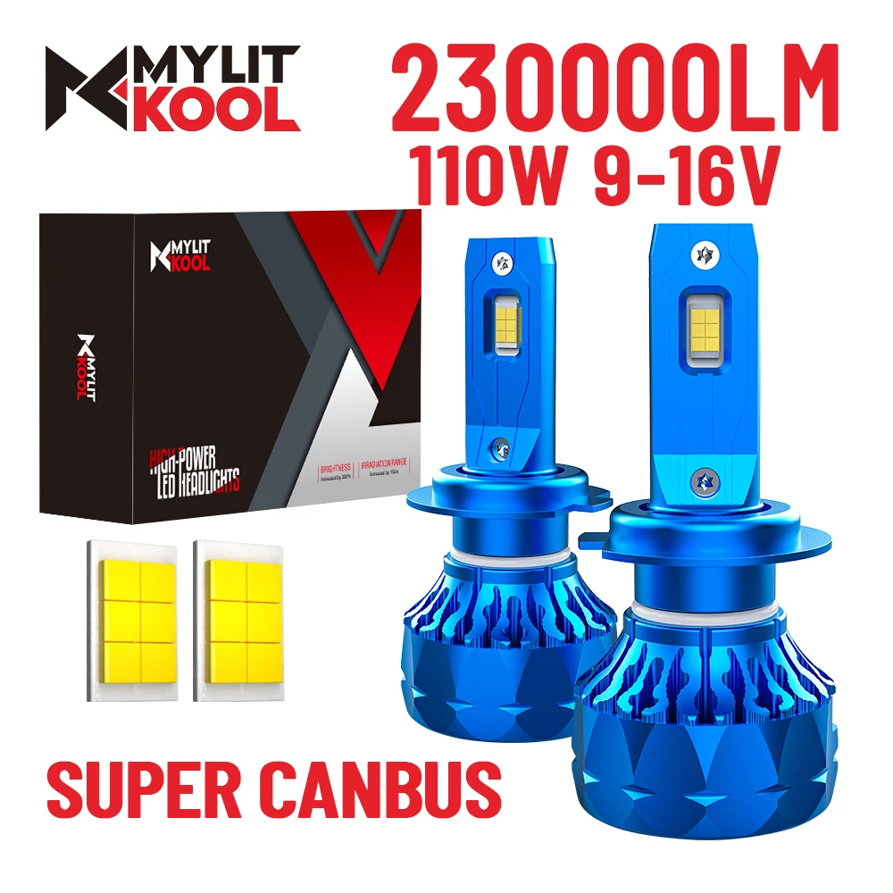 

230000lm 110W Car LED Headlight Bulbs H7 H4 H1 H11 9005 9006 9012 Headlamp 6000K Canbus Light 3570 CSP Chip Auto Lamp Plug&Play