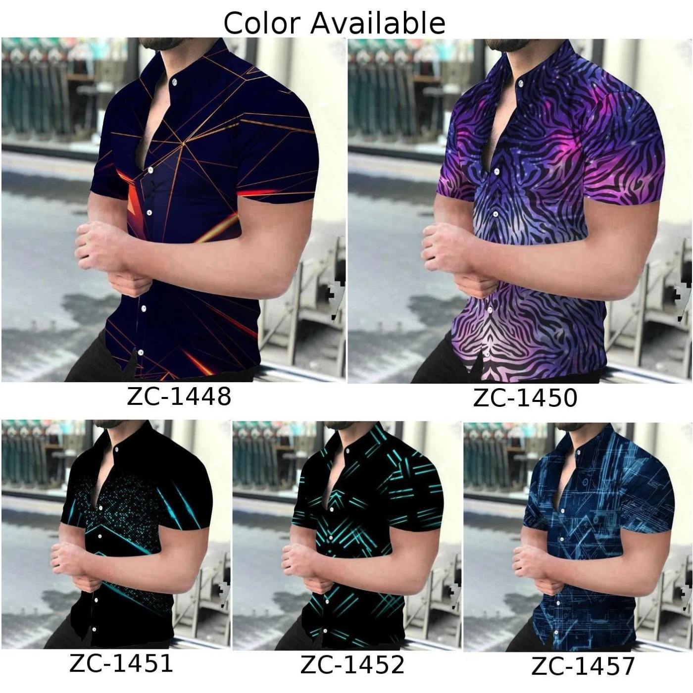 2022 Brand New Summer Male For Man Hawaiian M-3XL Men Party Baroque Quality Button Shirt Button-Up Short Casual