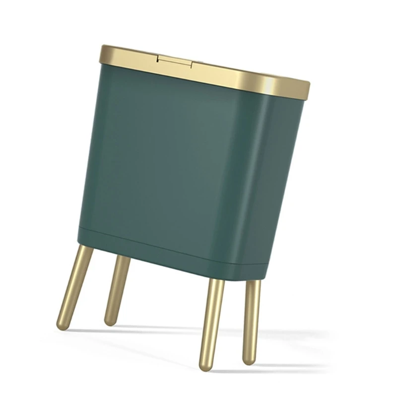 Hygienic High Footed Waste Bin with Easy Press Open Lid Waste Bin for Daily Use Dropship