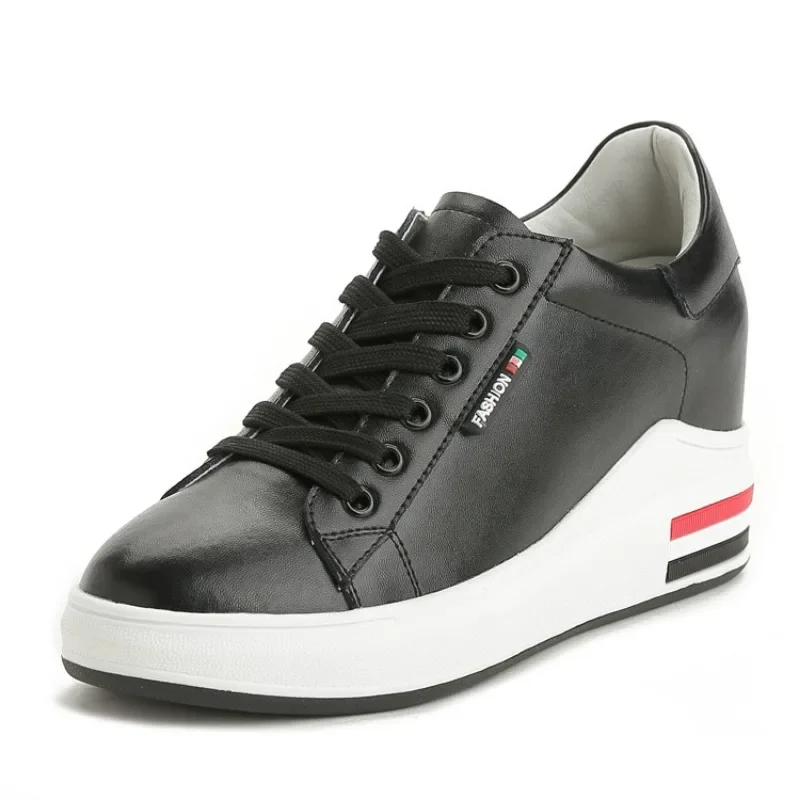 حذاء كاجوال من الجلد الطبيعي للنساء ، أحذية رياضية دافئة ومريحة ، تعزيز الارتفاع ، تخفيضات كبيرة ، الشتاء #2