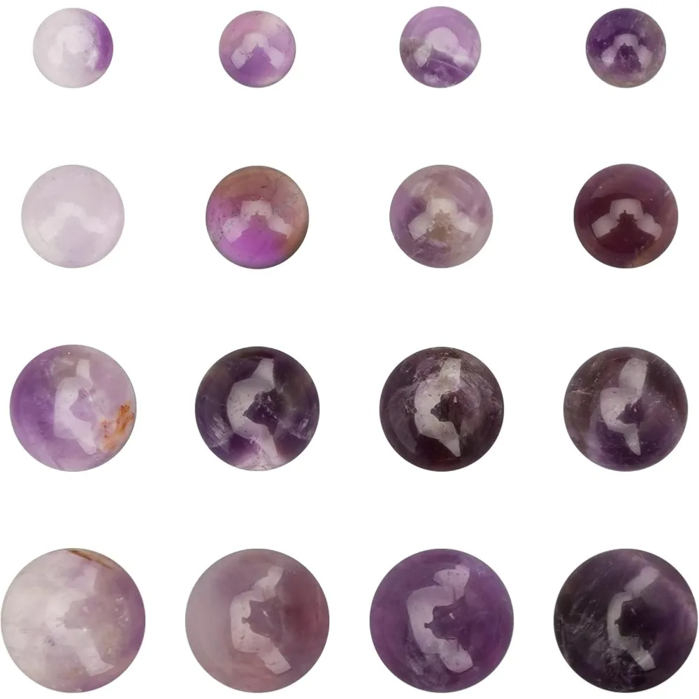 40PCS Natural Amethyst Stone Cabochons 4 Sizes Half Round Flatback Gemstones Beads Healing Quartz Chakra Crystal Stone