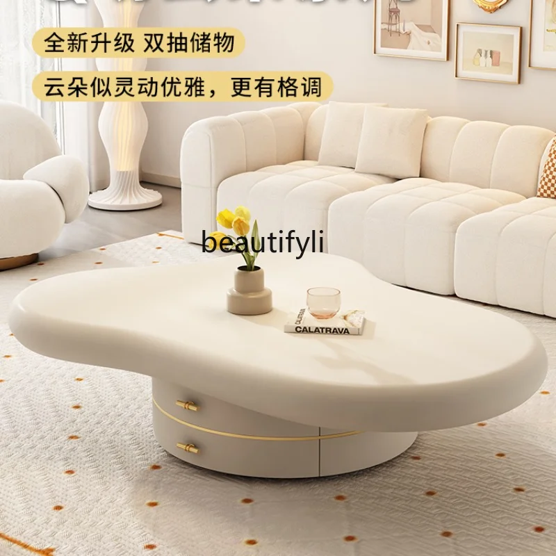 

Cream Style Living Room Home Cloud Tea Table Small Apartment Modern Simple and Light Luxury Small Tea Table side table