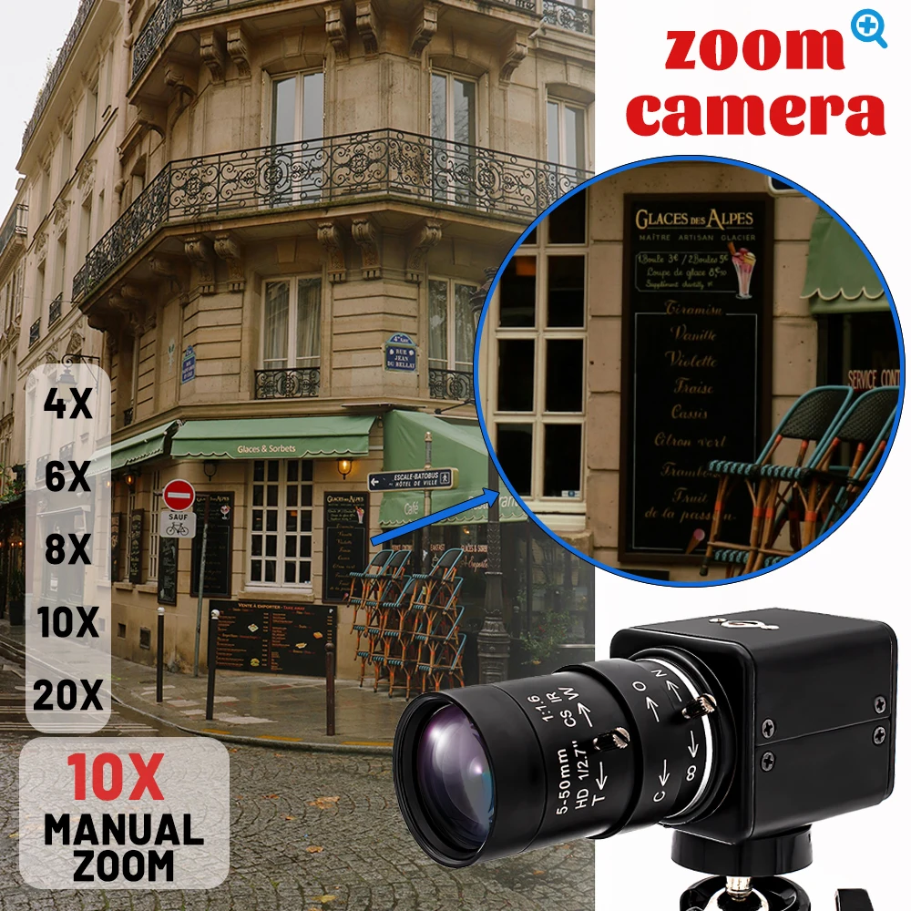 WGWK Mini 2K IP Camera DC12V Varifocal CS Lens H.265 HD Security High Definition Surveillance Onvif P2P CCTV System RJ45 Webcam