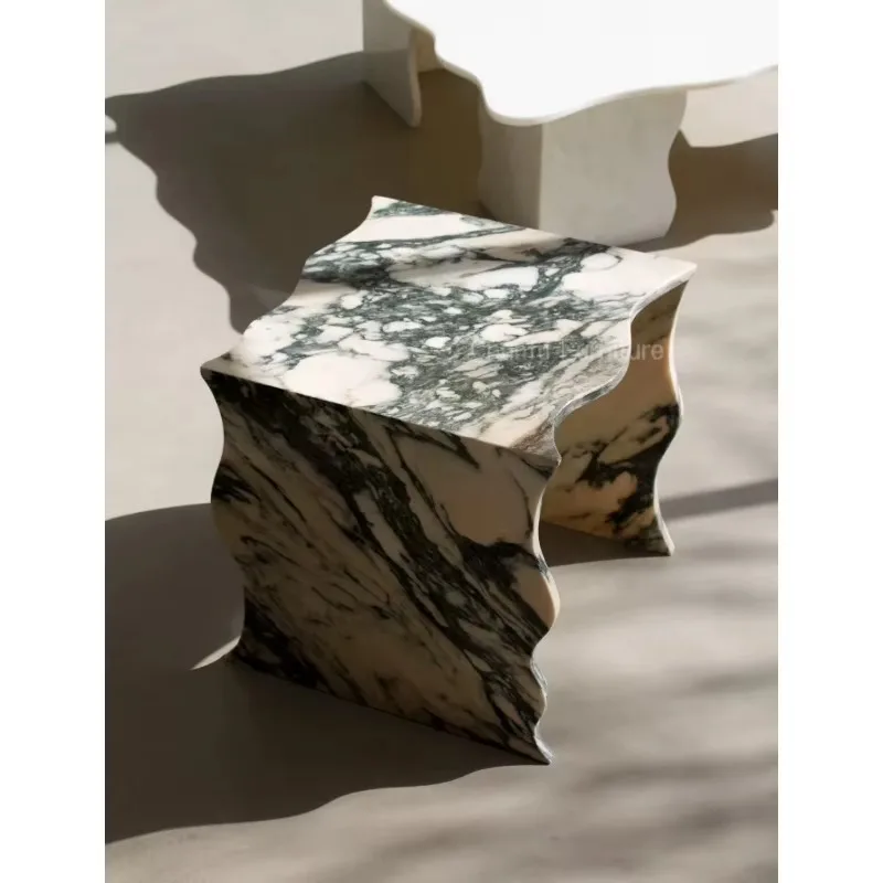 Custom natural stone entrance table, modern limestone marble decorative entrance table, suitable for family living room