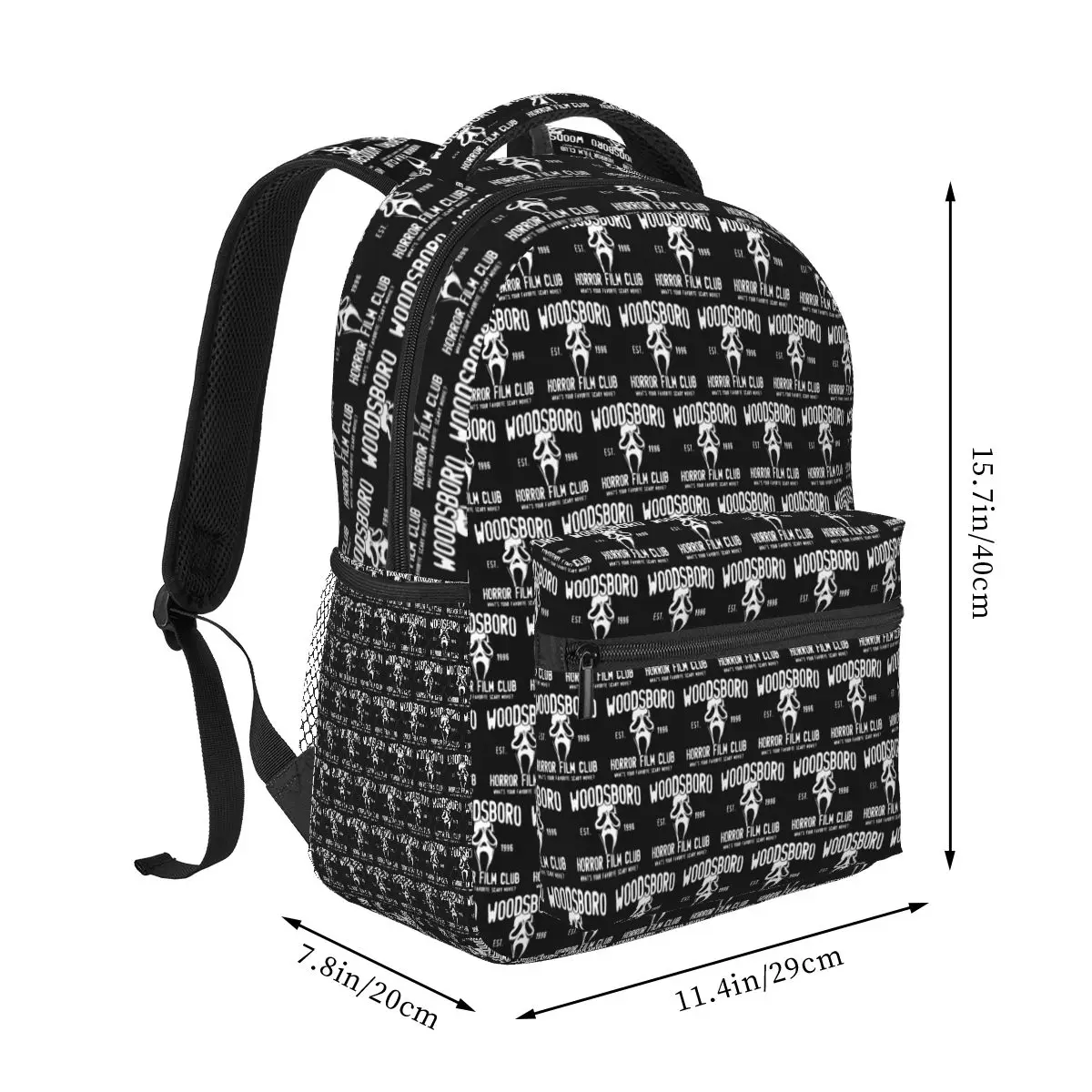Scream Woodsboro Film Club Student Backpack School Bag Hiking Travel Daypack for Boys Girls Fashion Bookbag Shoulder Bags