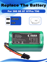 14.4V 3200mAh Replacement Battery For 360 S5 S7 S7Pro T90 Robot Vacuum Cleaner Accessories Parts