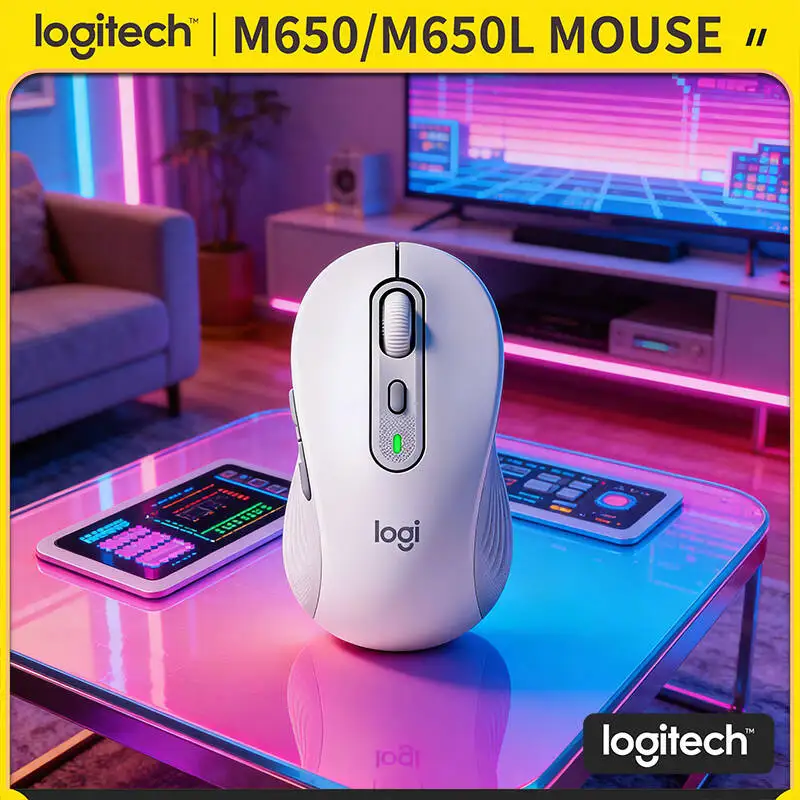 

Logitech M650/M650L Wireless Mouse - Ergonomic Comfort, Silent Clicks, 24-Month Battery, Works with Laptop Desktop PC iPad