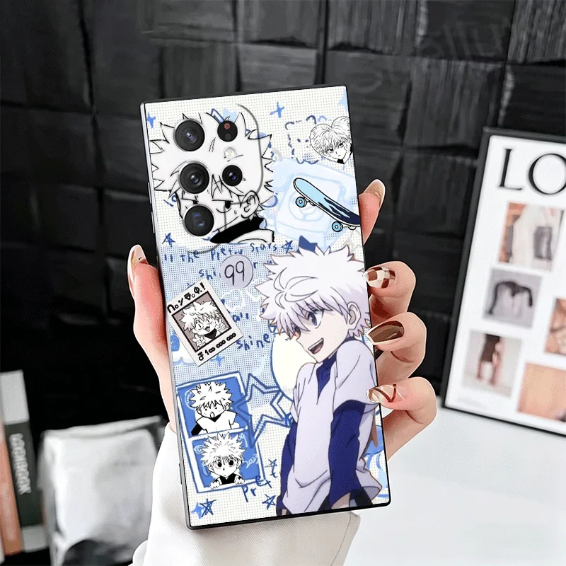 Hunter X-Hunters Killua Soft Phone Case for Samsung Galaxy S26 S25 Edge S24 Ultra S23 Plus S22 S21 FE S20 Black Cover Back Shell view 6