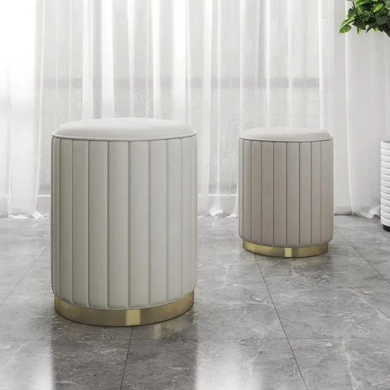 New Storage Round Stool, Shoe Changing Stool with Storage Space, Makeup Stool, Bedroom Dressing Table Round Stool