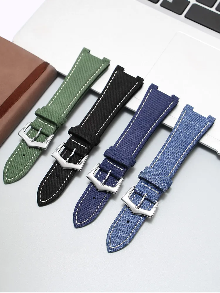 For Patek Philippe Canvas Cowhide Watch Strap PP Nautilus 5711 5712G 5726 5980 Men 25mm