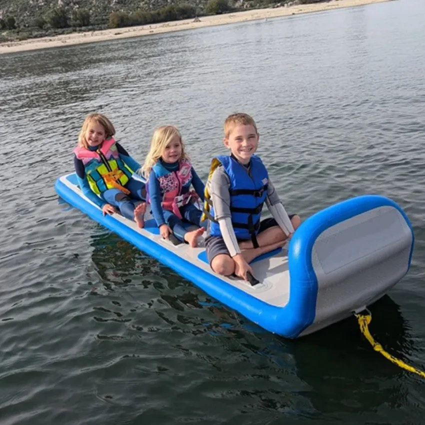 야외용 워터 스키 놀이기구 토보건 바닥형 풍선 눈썰매 에어 슬라이드 썰매 손잡이 포함