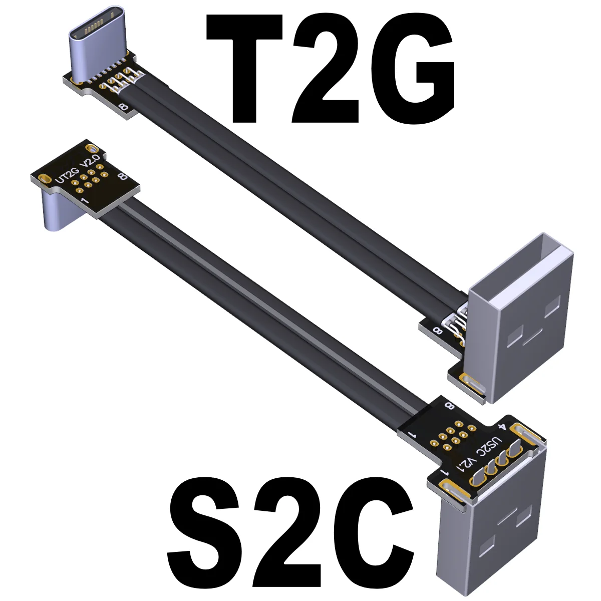 5A USB 2.0 Type a to Type C Extension Cable Fold 90 Slim Flat Soft Flexible for FPV Brushless Handheld Gimbal Monitor Charging