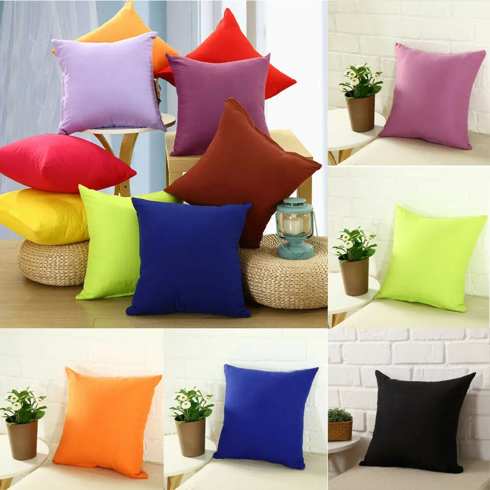 40*40Cm Colorful Home Decor Art Style Cotton Linen Pillow Case Sofa Throw Cushion Cover