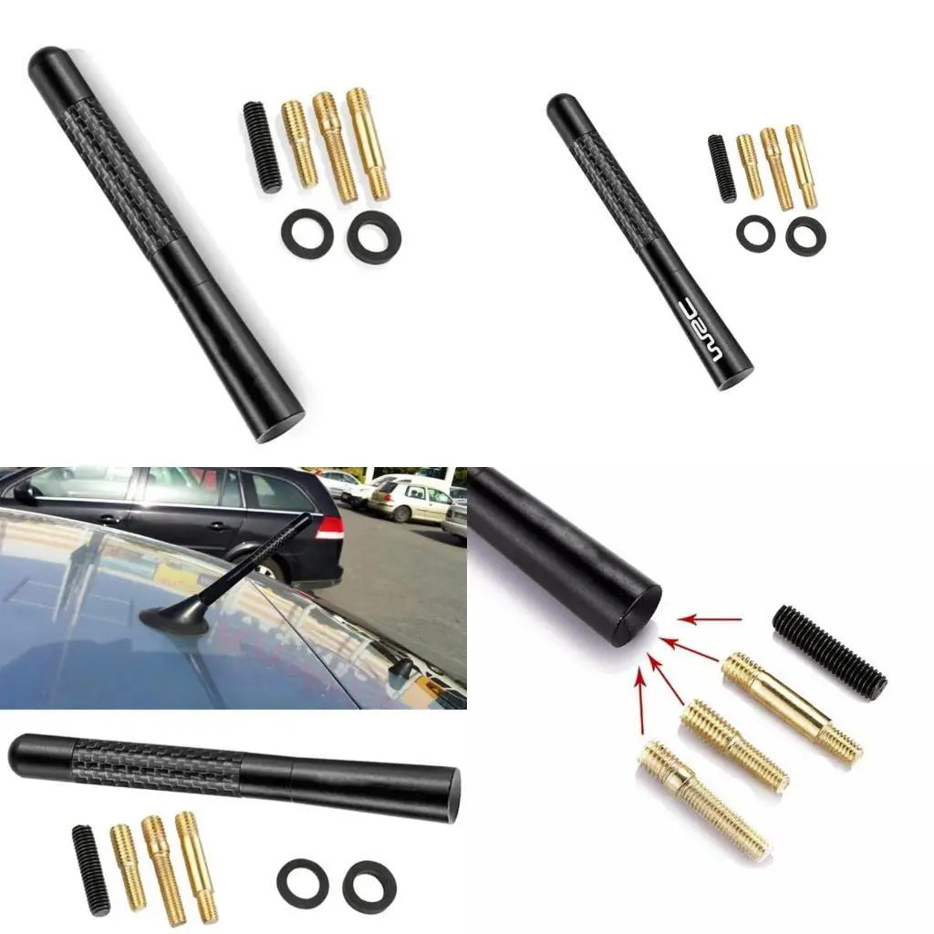

652F Universal Carbon Fiber Short Antenna Aerials Car FM Receiver Antenna Roof Radio Antenna Replacement
