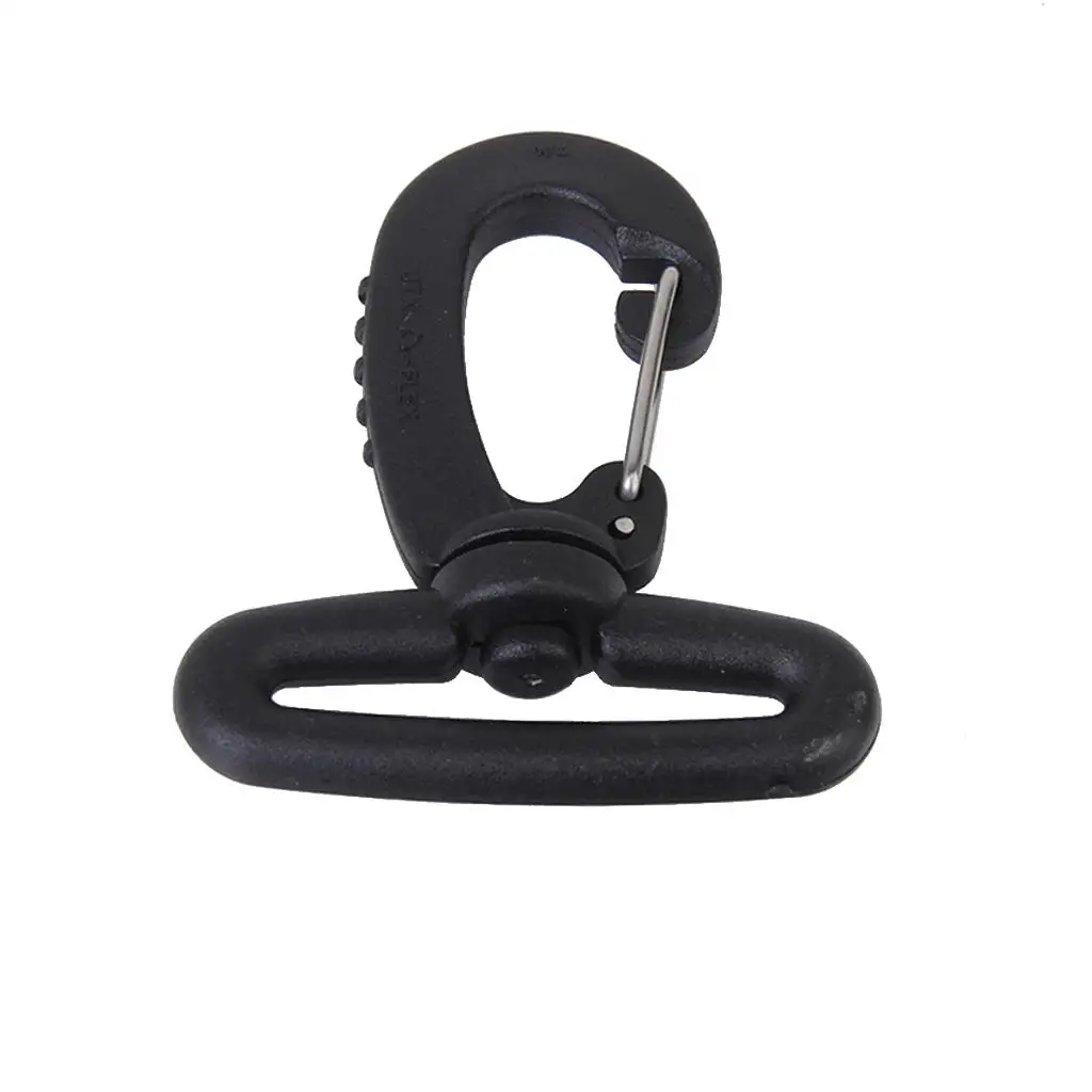 Plastic Rotary 38mm Strap Backpack Bag Hook Clasp Clip Hanger - Black