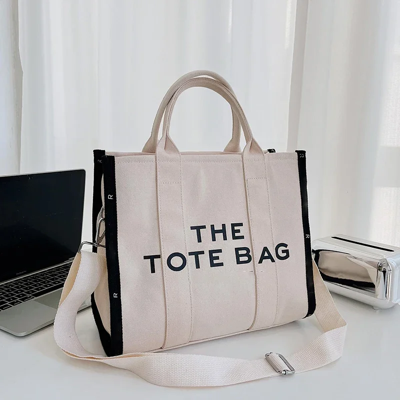 Canvas Shoulder Bag Women Luxury Designer Fashion Tote Bags Brand Handbag Ladies Crossbody Bags Large White Shopping Bags