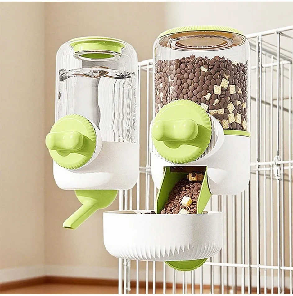 

Large Capacity Pet Automatic Feeder Plastic Water Food Dispenser Puppy Cats Rabbit Cage Hanging Container Bowl Dog Pet Supplies