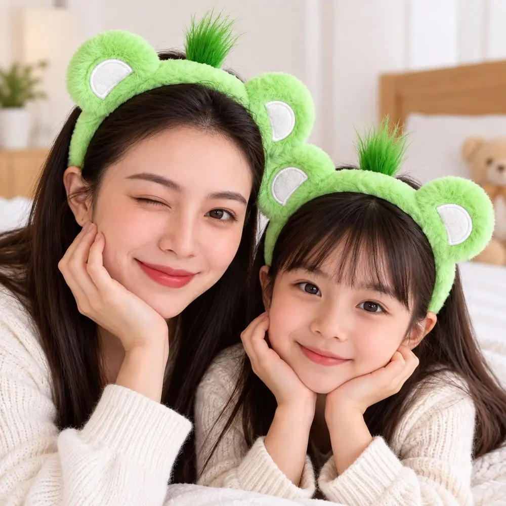 Fabric Animal Headband Animal Ear Soft Fuzzy Texture Fuzzy Ear Headband Detachable Pom Pom Multicolor Options