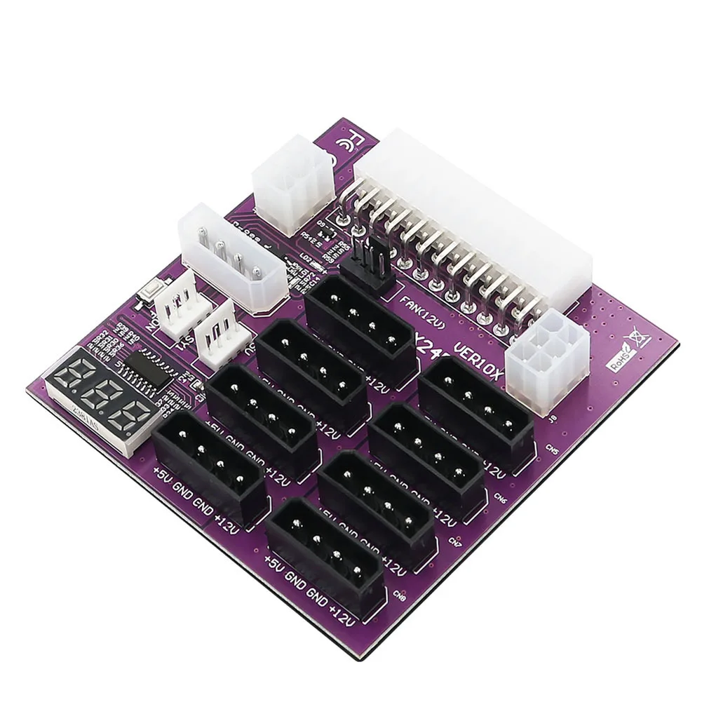 

ATX Power Supply Breakout Board with 4 Pin and 6 Pin Power Connector Power Supply Breakout Board Adapter 800W for CHIA Mining